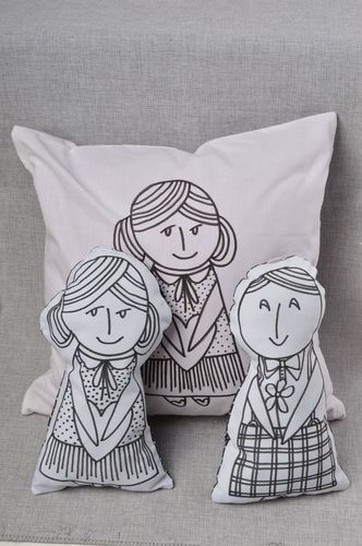 Taie oreiller Literie originale fait main Cadeau femme 2 Coussins design - MADEheart.com
