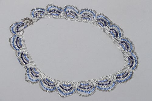 Collana fatta a mano di fili e perline girocollo originale accessorio originale - MADEheart.com