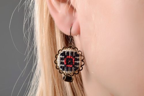 Earrings with embroidery - MADEheart.com