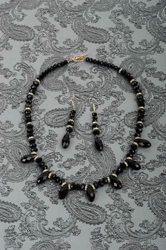 Collar y pendientes hermosos hechos a mano accesorios de moda joyería de noche  - MADEheart.com