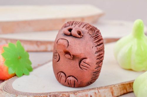 Deko Figur handmade Igel Figur Wohnzimmer Deko ausgefallene Dekoartikel braun - MADEheart.com