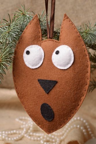 Handmade Deko Geschenk Deko Hänger Spielzeug Katze aus Fleece originell - MADEheart.com