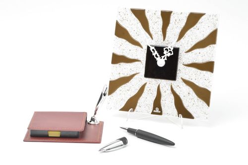 Reloj moderno de pared de cristal artesanal elemento decorativo regalo original - MADEheart.com