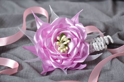 Hair clip with satin flower - MADEheart.com