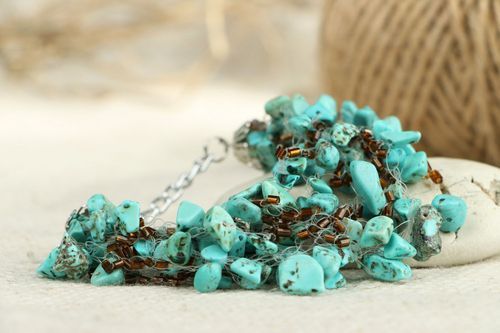 A bracelet made ​​of natural Turquoise stone - MADEheart.com