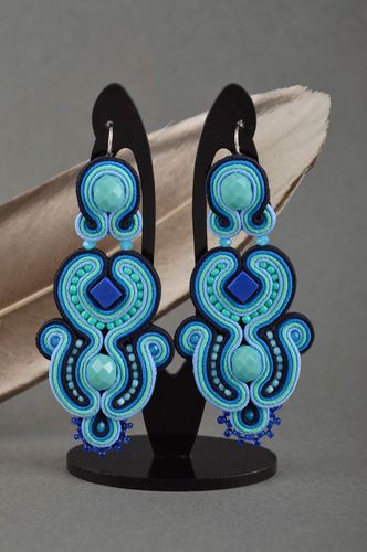 Damen Ohrhänger handgefertigt Soutache Ohrringe Accessoires für Frauen - MADEheart.com