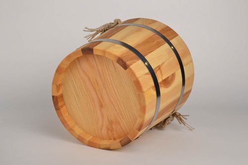 Handmade bucket made of wood sauna accessories sauna bucket present for men - MADEheart.com