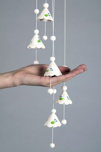 Hanging ceramic bells with pattern - MADEheart.com