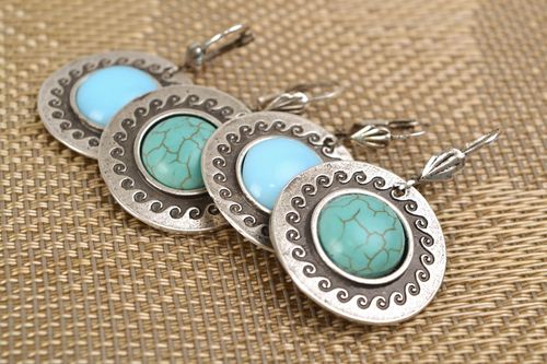 Handmade metal earrings set Helix - MADEheart.com