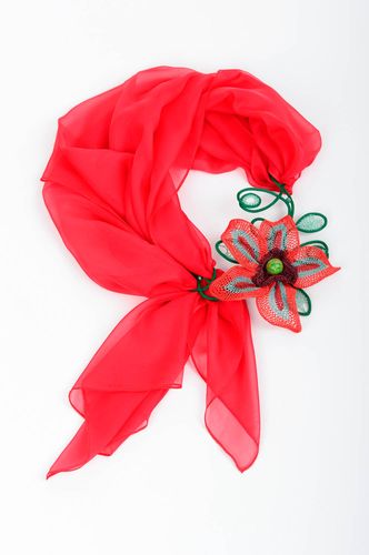 Шарф ожерелье красный шарф ручной работы трикотажный шарф оригинальный - MADEheart.com