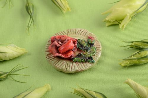 Handmade ceramic fridge magnet designer clay souvenir unusual fridge decor - MADEheart.com