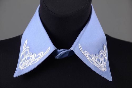 Handmade collar designer accessory blue collar denim collar fashion accessories - MADEheart.com