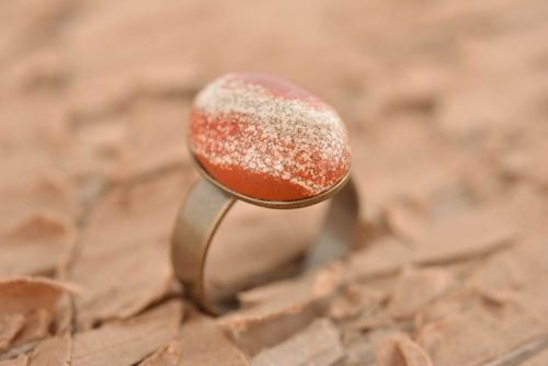 Украшение ручной работы необычное кольцо с камнем красивое кольцо овальное - MADEheart.com