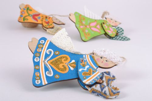 Colgante decorativo de madera hecho a mano ángel  - MADEheart.com