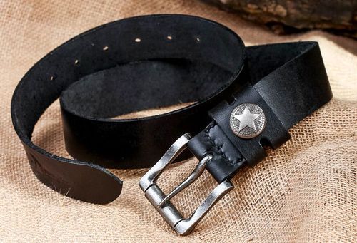 Black leather belt - MADEheart.com