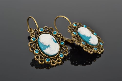 Handmade polymer clay earrings Turquoise - MADEheart.com