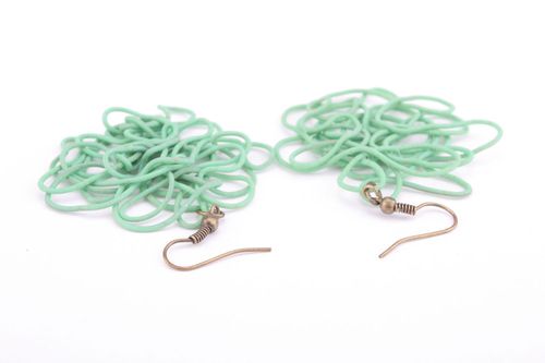 Womens earrings of green color - MADEheart.com