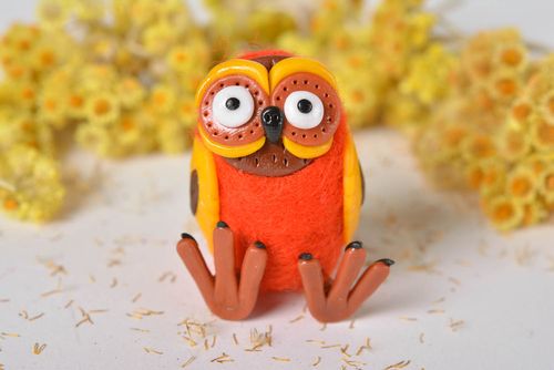 Muñeco de fieltro hecho a mano figura decorativa regalo original Lechuza - MADEheart.com
