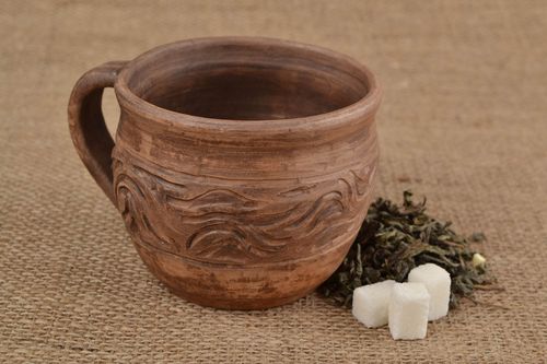 Belle tasse originale 40 cl faite main vaisselle en argile naturelle écologique - MADEheart.com