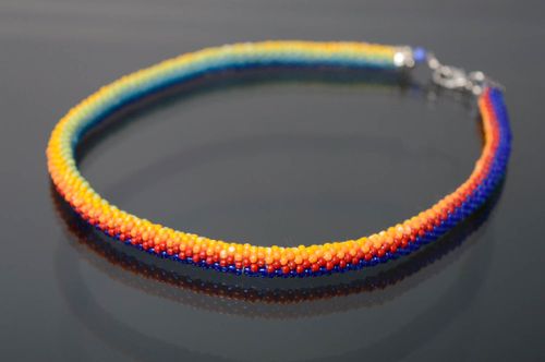 Collar de cuerda de abalorios multicolores Arco iris - MADEheart.com