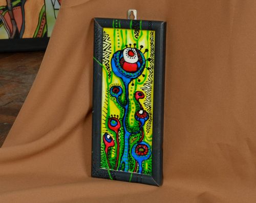 Wandbild aus Glas im Holzrahmen  - MADEheart.com