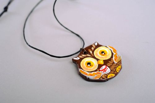 Pendant made ​​of polymer clay Owlet - MADEheart.com