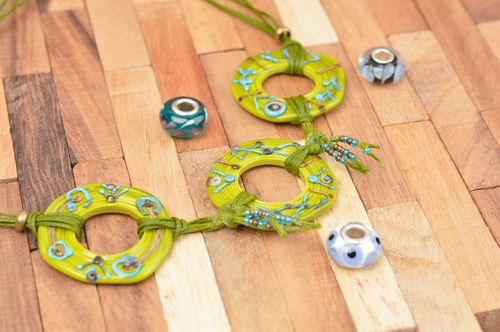 Handmade glass necklace lampwork jewelry glass accessories for women - MADEheart.com