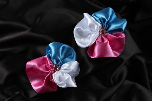 Handmade hair accessories kanzashi flowers cool hair ties gifts for women  - MADEheart.com