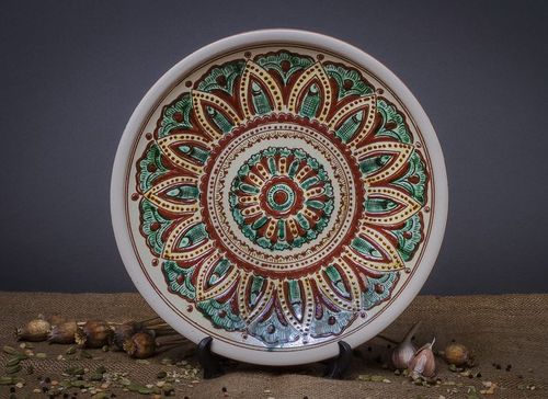 Piatto decorativo fatto a mano Piattino da parete Piatto in ceramica da tavolo - MADEheart.com