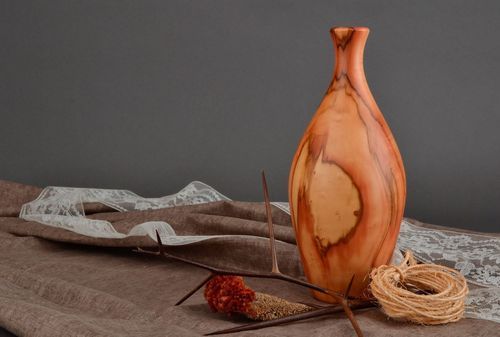 11 inches wooden decorative handmade vase  of maple wood 1,6 lb - MADEheart.com