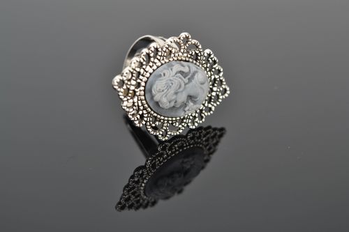 Handmade plastic cameo ring - MADEheart.com