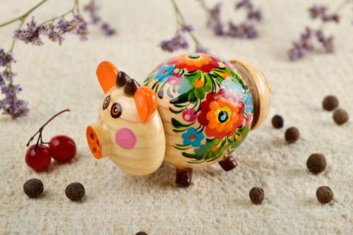 Handmade Salz Dose aus Holz Schwein Küchen Zubehör Aufbewahrung Gewürze - MADEheart.com