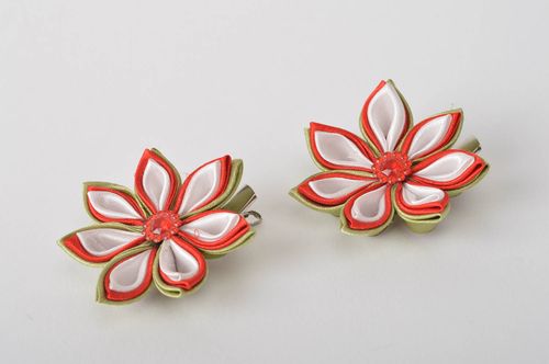 Handmade jewelry set hair ornaments hair accessories for girls kanzashi flowers - MADEheart.com