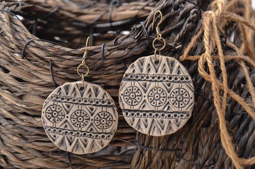 Round ceramic earrings - MADEheart.com