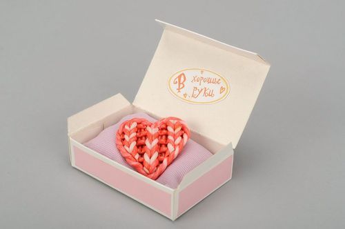 Brooch made of polymer clay Heart - MADEheart.com