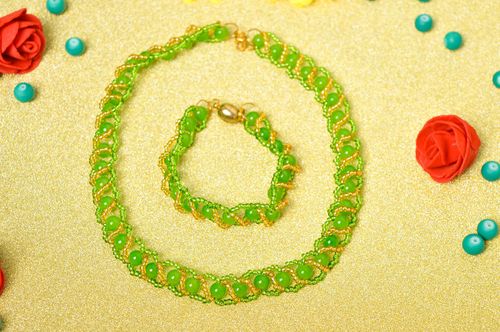 Damen Collier Frauen Armband Schmuck handgemacht Geschenk für Damen grün - MADEheart.com