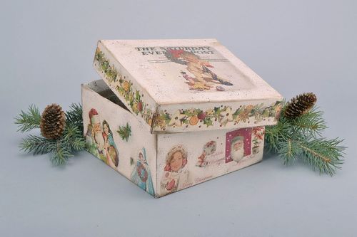 Новогодняя картонная коробка для подарка - MADEheart.com