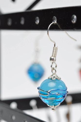 Pendientes hechos a mano en técnica de lampwork bisutería fina regalo original - MADEheart.com