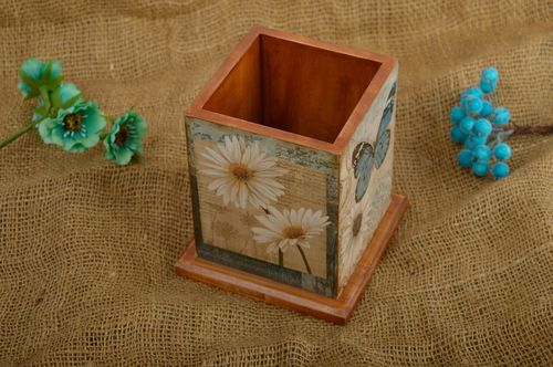 Posavasos artesanal de madera elemento decorativo regalo original decoupage - MADEheart.com