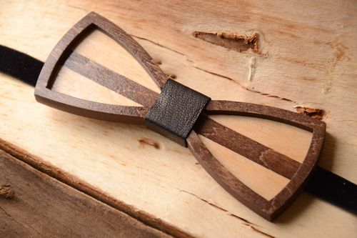 Handmade wood bow tie wooden tie wooden bow designer accessories for men - MADEheart.com