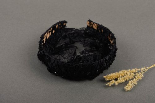 Elegant hair accessory handmade black hairband unusual hairband present - MADEheart.com