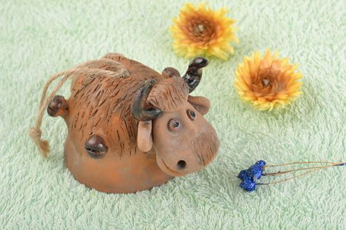 Campanello dautore in ceramica fatto a mano torello simpatico carino - MADEheart.com