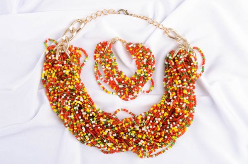 Collar y pulsera de moda de abalorios bisutería artesanal regalo original  - MADEheart.com