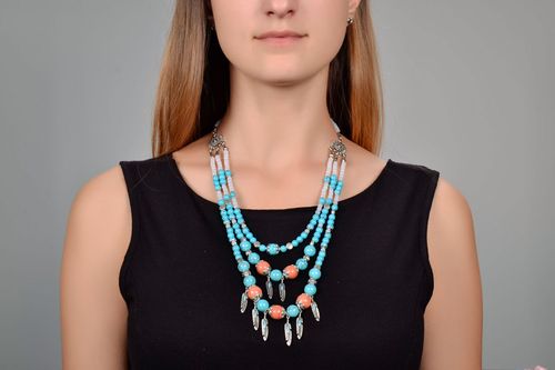 Halskette aus Türkis und Mondstein - MADEheart.com