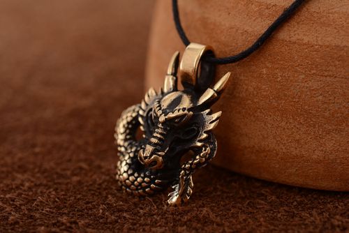 Homemade bronze pendant Dragon - MADEheart.com