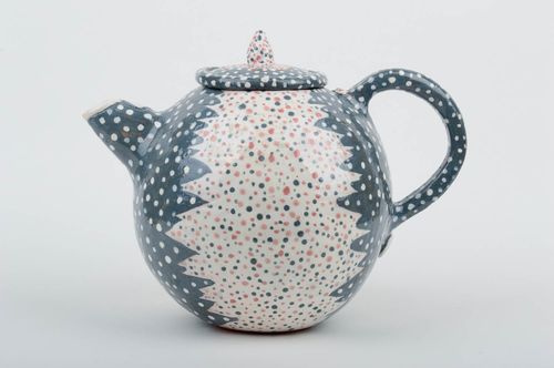 Handmade ceramic ware stylish clay teapot unusual kitchenware art pottery - MADEheart.com