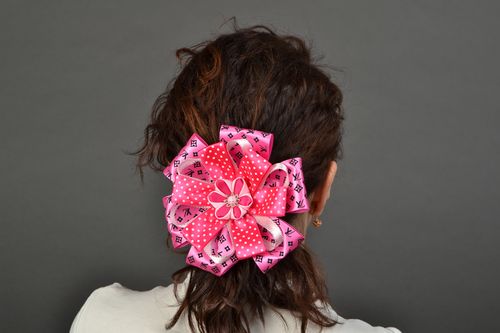 Satin hair tie with ribbon bow - MADEheart.com