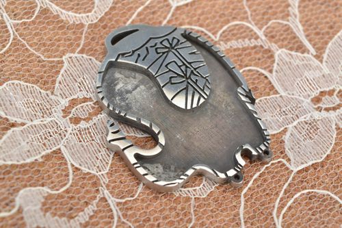 Blank for jewelry creation elephant handmade metal pendant bijouterie accessory - MADEheart.com