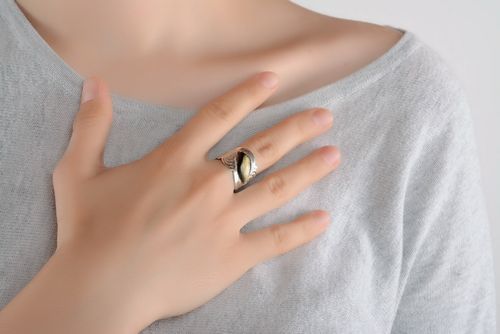 Wide silver ring - MADEheart.com