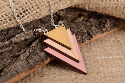 Colgante de madera de aliso para el cuello bisutería artesanal regalo original - MADEheart.com